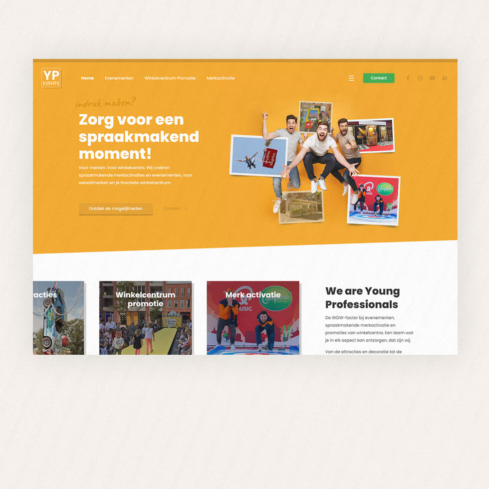 Business.ypevents.nl b2b website + seo landingspagina